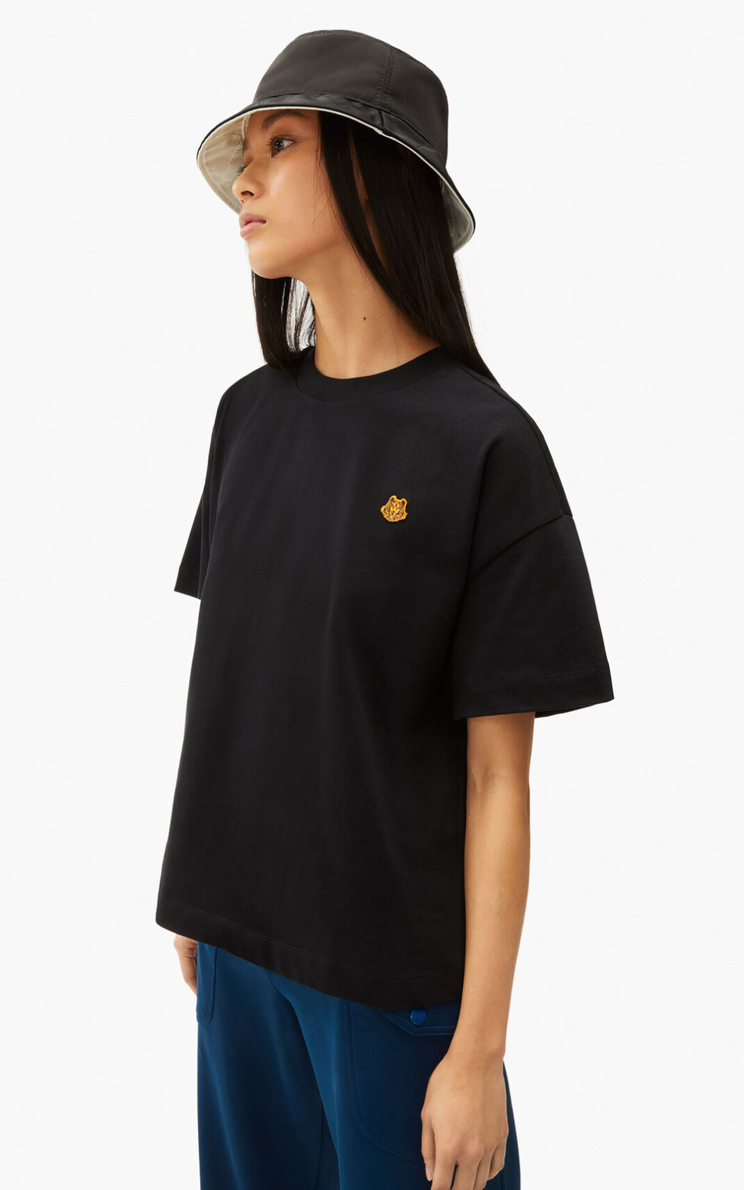 Camiseta Kenzo Tiger Crest boxy Feminino - Pretas | 024VJTBDG